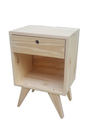 Mesa De Luz Retro 1 Cajon 1 Hueco Alto 60cm Ancho 40  Prof 30